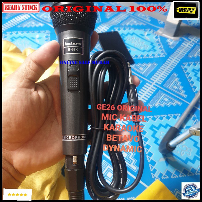 G26 Betavo Mic kabel dynamic legendary Microphone cable karaoke vocal audio sound suara mik pro profesional vokal mikrophone 1bh mic 1bh kabel mic 3-4meter Bahan pvc suara bagus, jernih dan empuk, bersih dan sensitif micnya cocok buat karaok