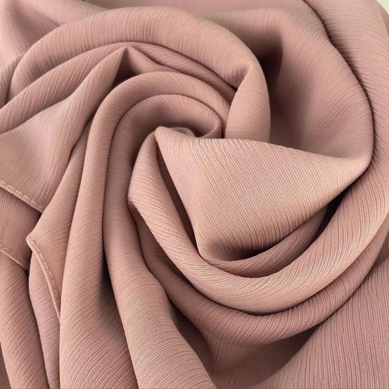 PASHMINA CRINKLE MATTE NON SILK AYANA MOON Matte chiffon textured pashmina non silk casual korea-4