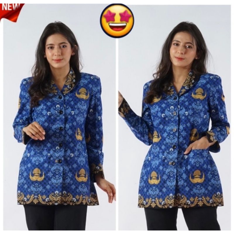 kemeja korpri wanita terbaru c40s/baju korpri batik berkualitas