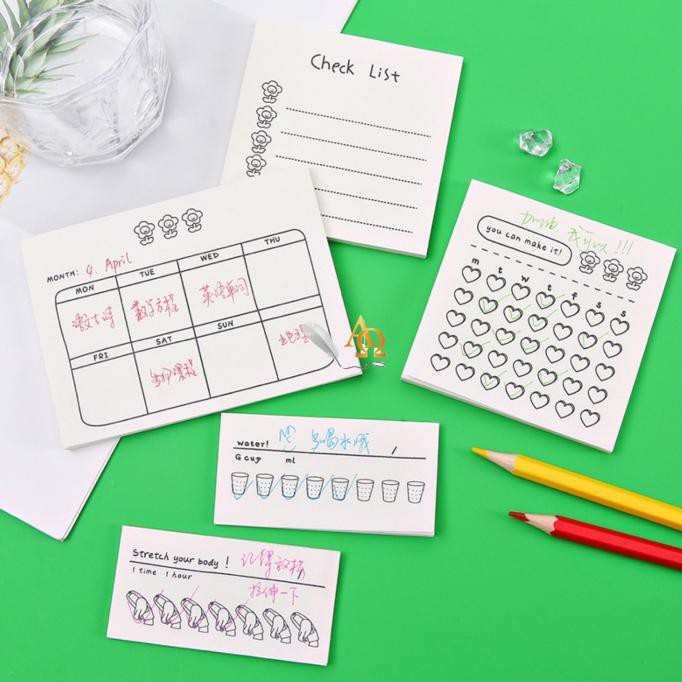 

Sticky Note Unik Check List, Weekly, Kartu Absen, Kartu Aksi Peduli