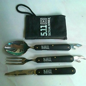 Set Peralatan Camping 5.11 Tactical Series Sendok,Garpu,Pisau Lipat