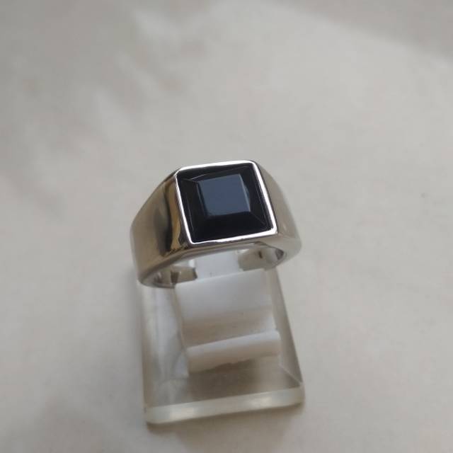 COD!! Cincin Import Black Onyx Minimalis Elegan