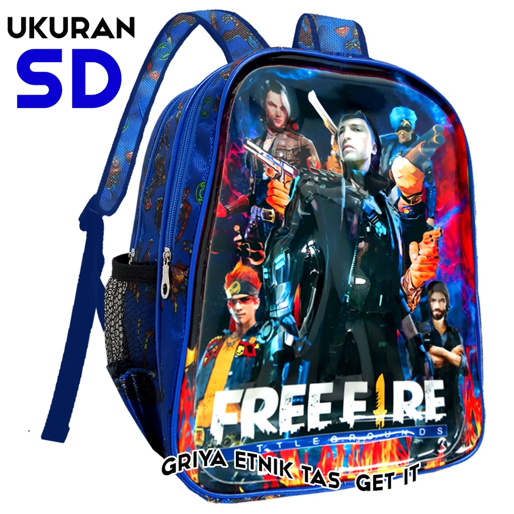 Tas Sekolah Anak Laki laki SD Ransel Gambar Timbul Karakter Free Fire FF Boboiboy Stumble Guys epep Lampu Led