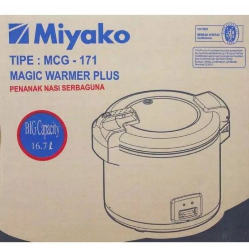 Miyako MCG-171 Rice Cooker 6 Liter Magic Warmer Plus Jumbo