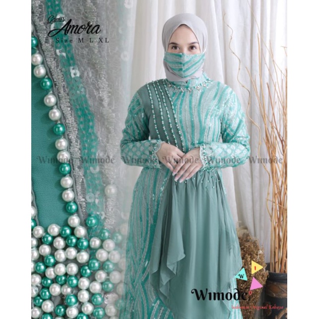 Dress amora tulle//gamis pesta mewah//gamis repict//gamis lebaran