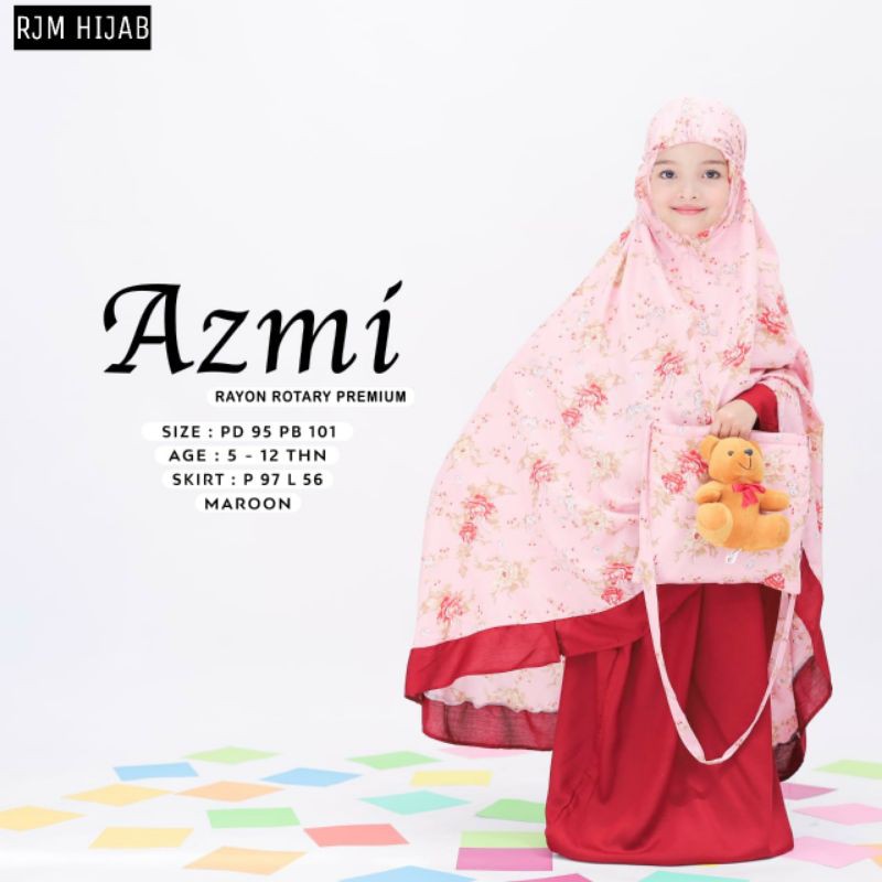 Mukena Azmi kids free tas lucu