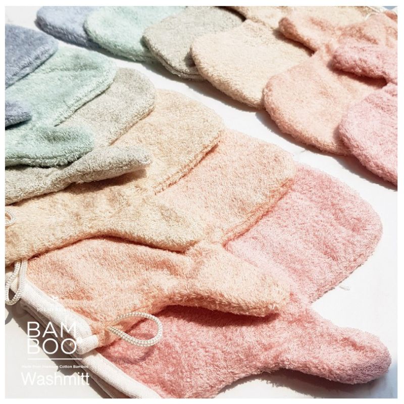 LITTLE PALMERHAUS WASH MITT (DIJUAL 1PCS) - WASLAP BAYI COTTON BAMBOO - SARUNG TANGAN MANDI