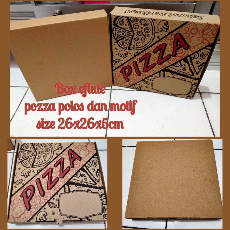 

10pcs Box eflute pizza 26x26x4,5cm dus packing kotak kardus