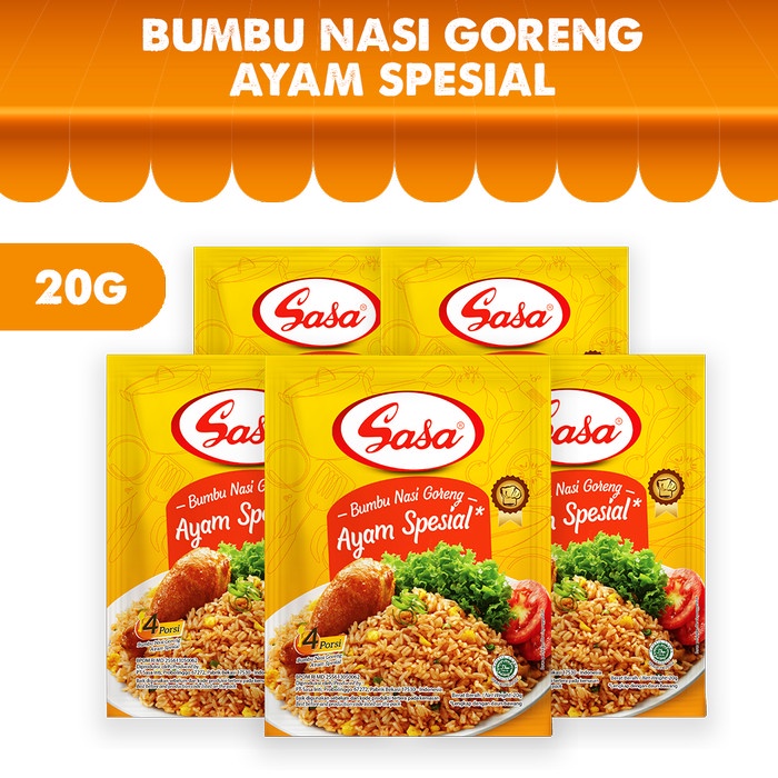 

Instan-Masak-Bumbu- Sasa Bumbu Nasi Goreng Ayam Spesial 20Gr - 5 Pcs -Bumbu-Masak-Instan.