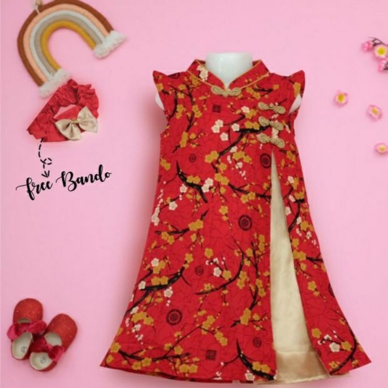 Dress cheongsam anak perempuan