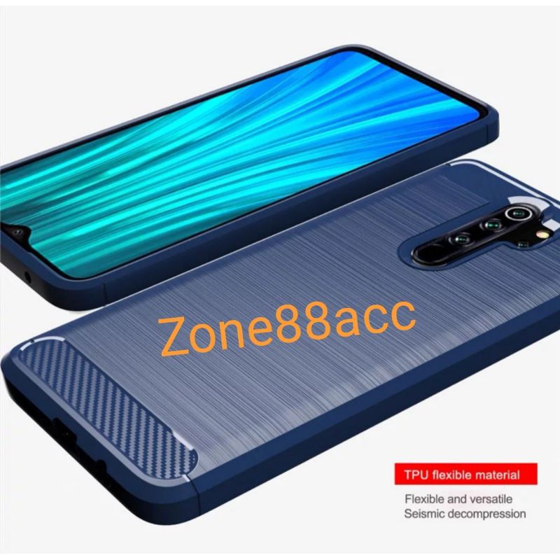 Silicon Case Redmi Note 8 Pro Softcase iPAKY Carbon Casing Cover TPU