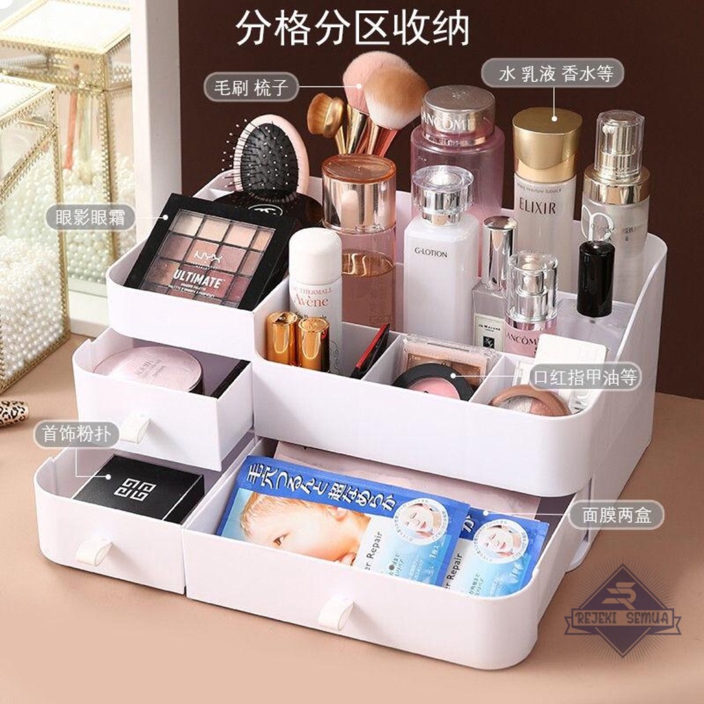 RT18 Rak Kosmetik Kotak Penyimpanan Make up Storage box tempat Skincare laci mini SERBAGUNA RS6136
