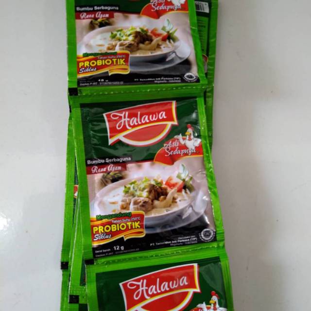 1 lusin (12 sachet) Halawa bumbu rasa ayam dan sapi mengandung probiotik