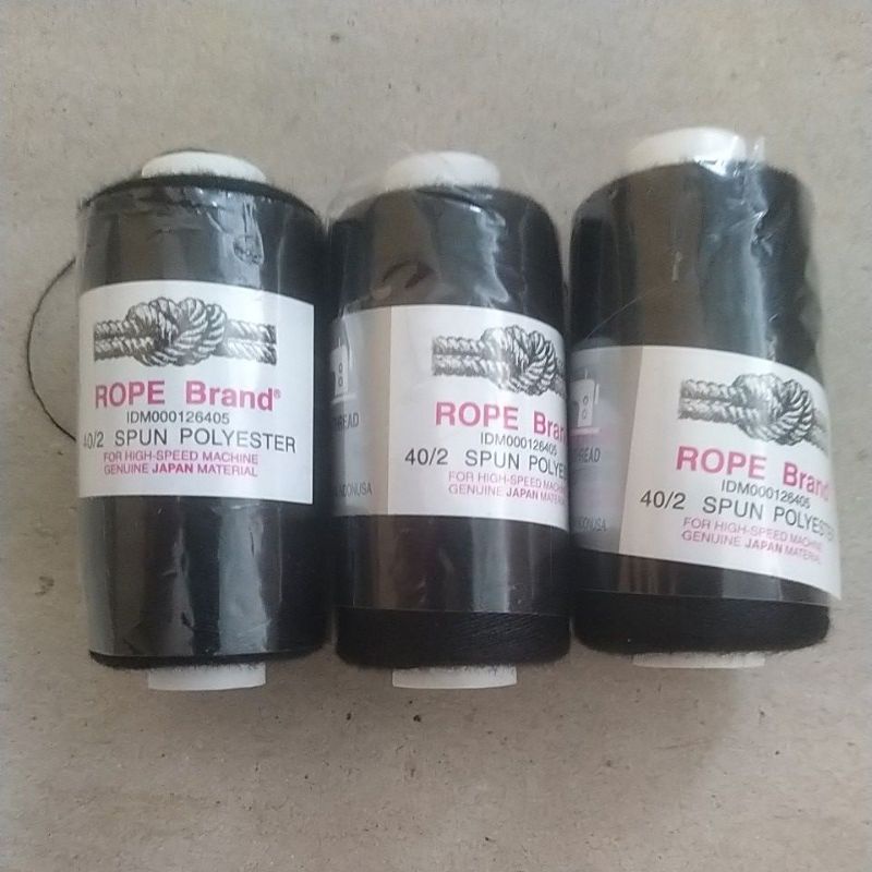benang jahit rope brand warna hitam