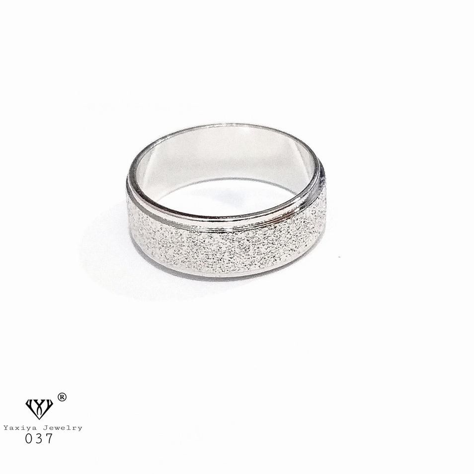 6R0 Cincin Kawin Polos Couple Emas Putih Perhiasan Lapis Emas 18K Yaxiya Jewelry 037 6R0