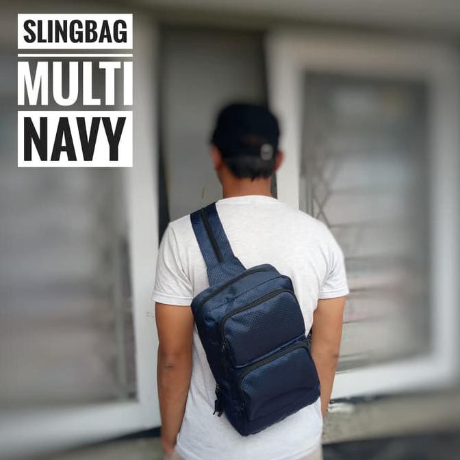 Hott Promo Slingbag Multifungsi / Tas Ransel Kecil / Tas Selempang Pria & Wanita - Navy