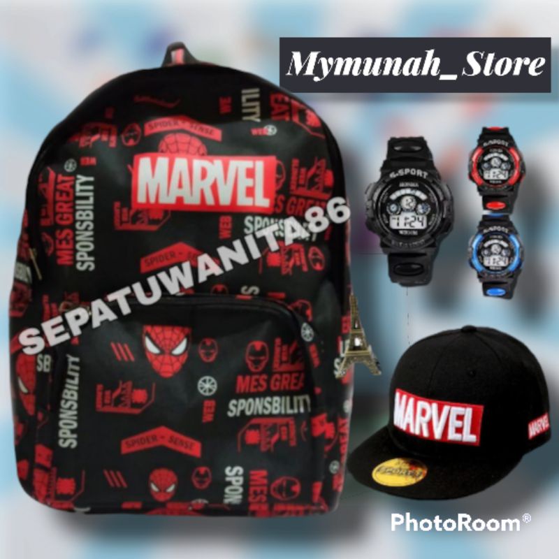 Tas Ransel Fashion Sekolah Anak Laki Laki PAUD TK SD Marvel Super Hero