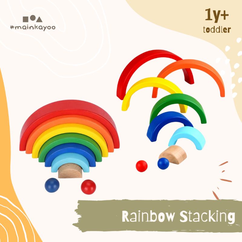 Main Rainbow Puzzle - Mainan Edukasi Montessori Anak #mainkayoo