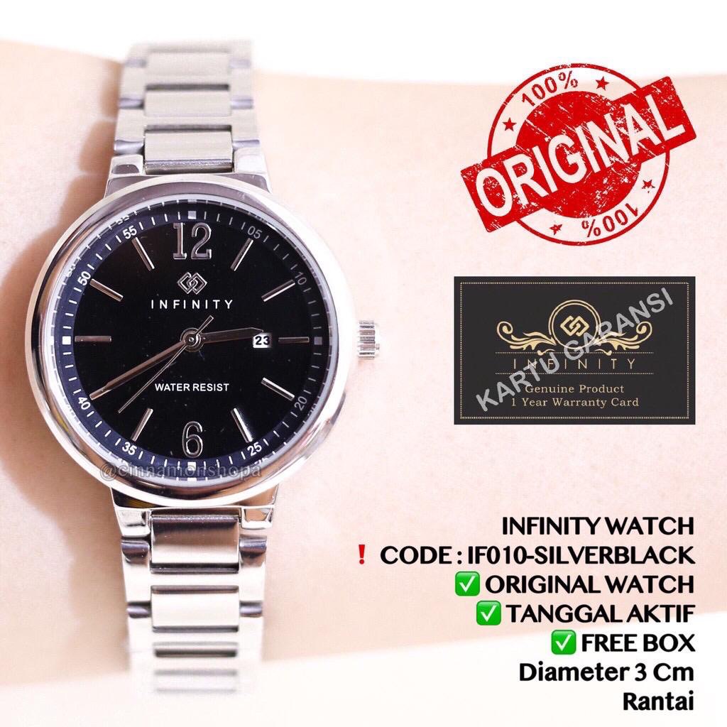 Jam tangan rantai wanita INFINITY original tanggal aktif rantai stainless steel FREE BOX &amp; BATERAI ANTI AIR