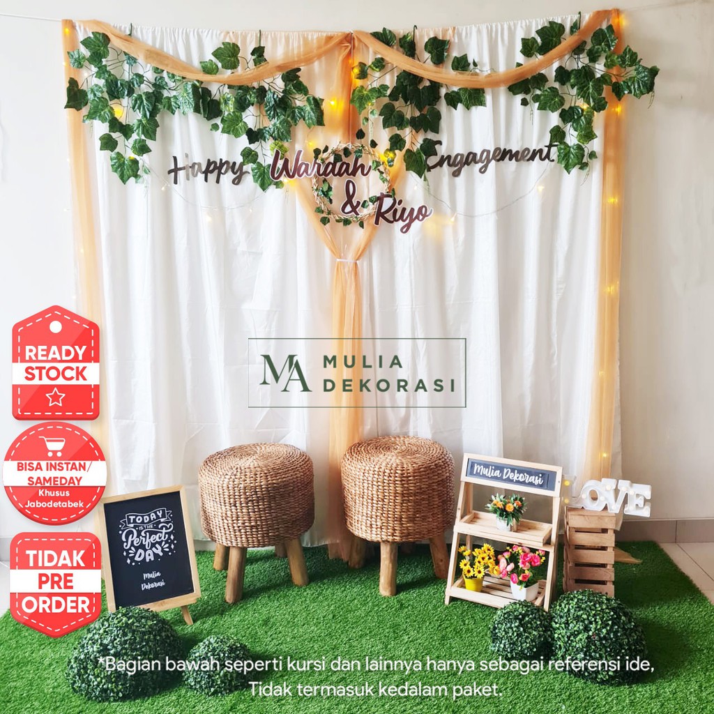 Dekorasi Lamaran Tunangan Backdrop Nikahan PhotoBooth DIY Akad Nikah Aqiqah Khitan Paket Mulia Y