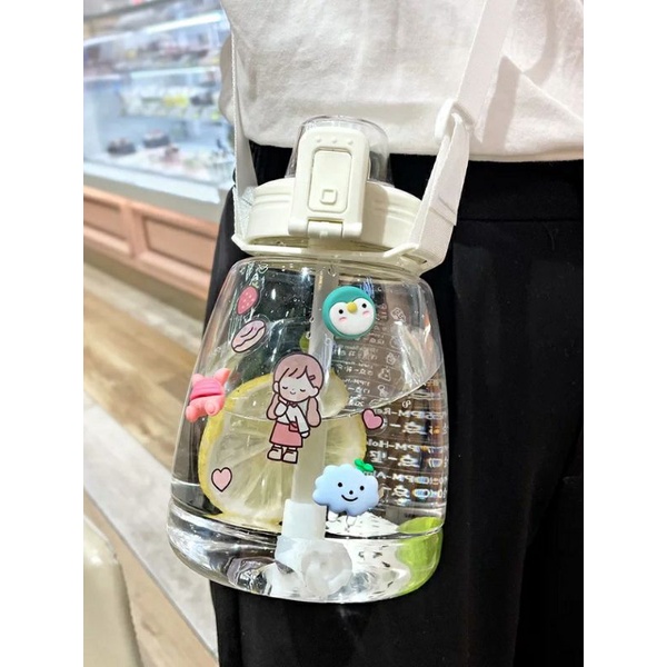 Botol Minum Sanrio FREE STIKER LUCU Tempat Minum Anak Cinnamoroll Botol Kuromi Melody JUMBO Tali Sedotan Unik Holder Handle Sticker Water Bottle Straw Silikon