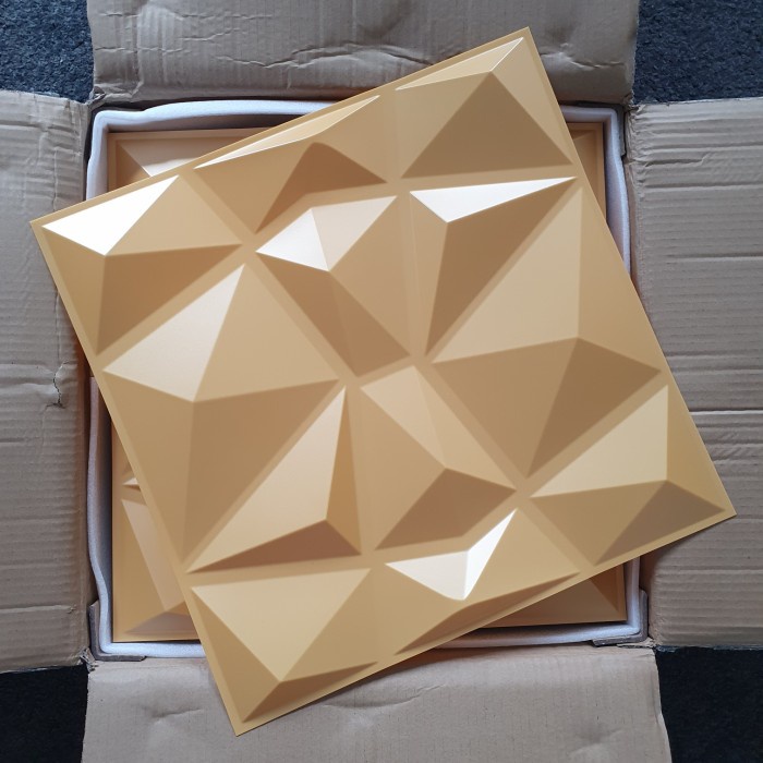 GOLD 3D WALLPANEL WALL PANEL PVC D094 BUKAN WALLPAPER STICKER FOAM
