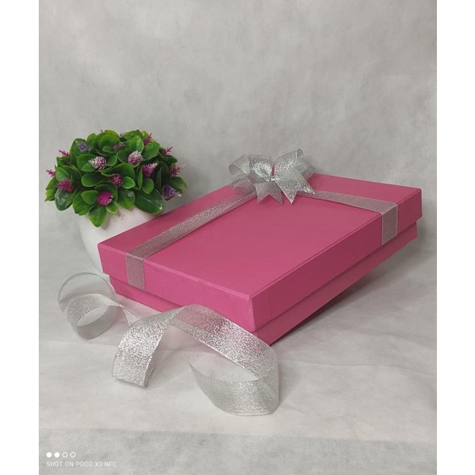 

[COD] Hardbox / Kotak kado Pink Polos + Pita P.25Cm X L.20Cm X T.5Cm [COD]