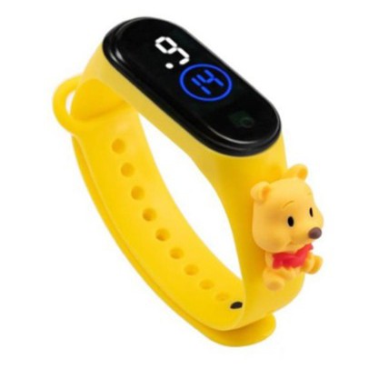 MoonLand JT203 Jam tangan anak  Elektronik Tahan Air IP67 Motif Kartun Anak Laki-laki Perempuan LED-yellow pooh
