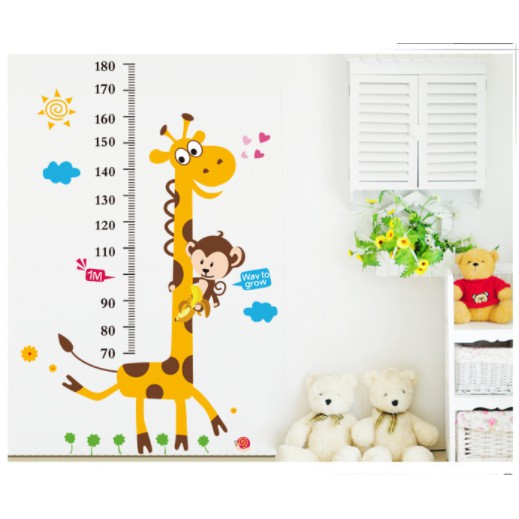 STIKER DINDING UKURAN TINGGI BADAN GROW UP WALL STICKER