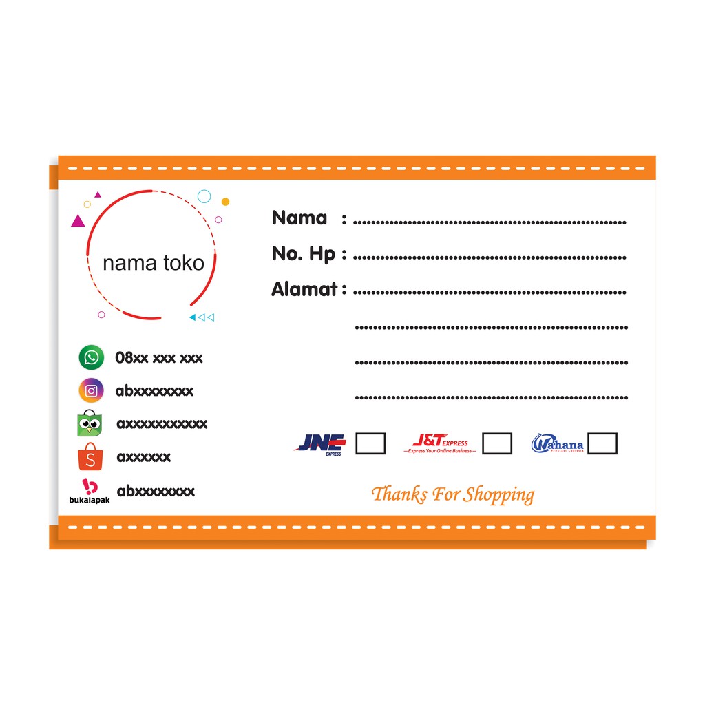 

LABEL PENGIRIMAN/STICKER JUALAN/STICKER KIRIM/LABEL DATA