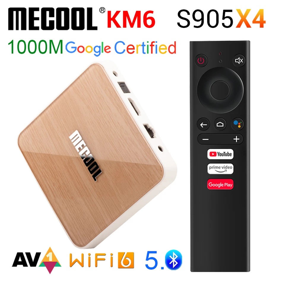 Mecool KM6 Deluxe ATV Amlogic S905X4 Smart Android 10 TV Box 4GB RAM 64GB ROM2.4G/5G WIFI 4K Set Top