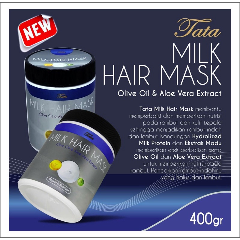 asli BPOM tata milk hair mask repair &amp; nutrition 400gr melindungi rambut dari kerusakan