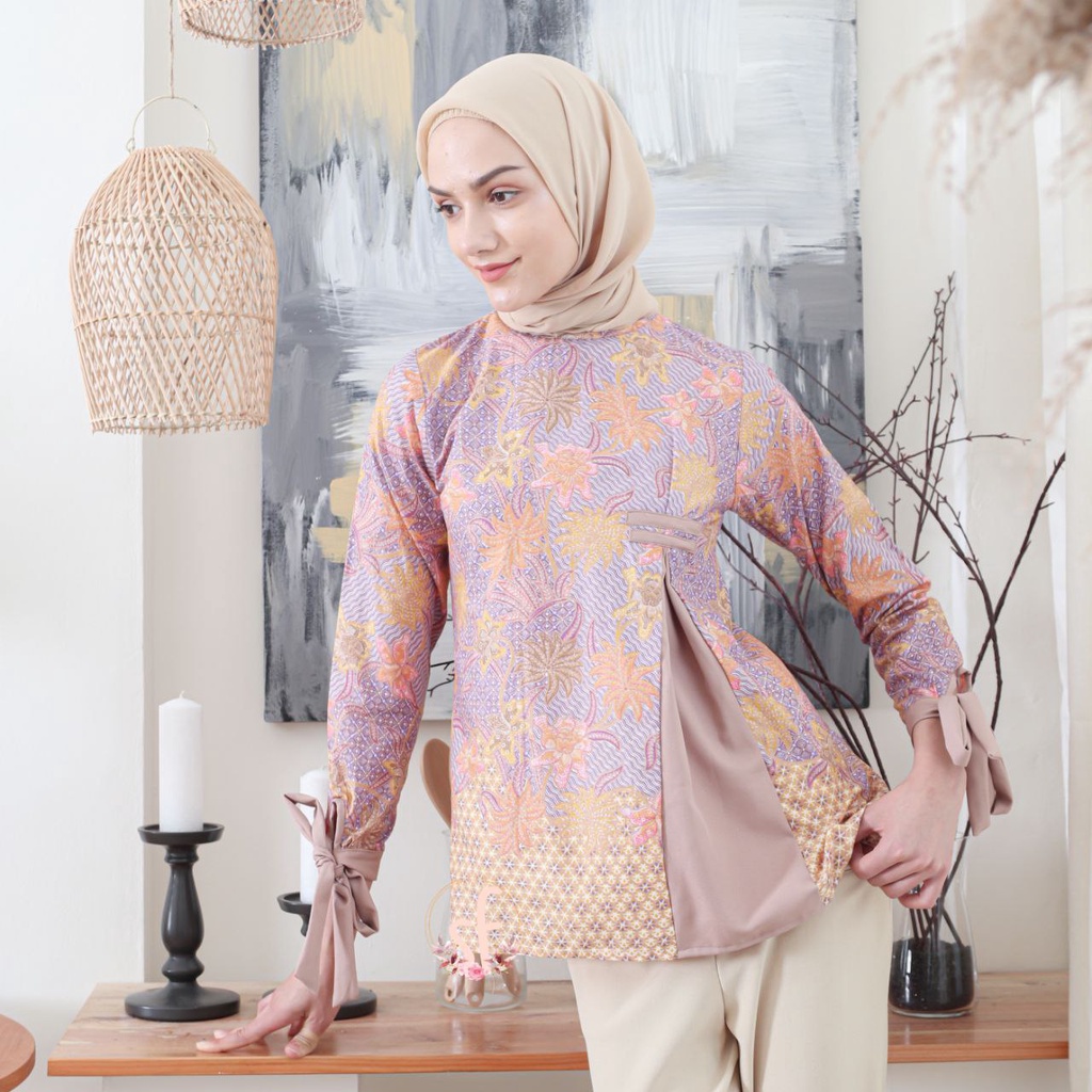 BAJU BATIK WANITA MODERN MONALISA GENES M,L,XL,XXL asli PEKALONGAN