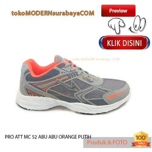 PRO ATT MC 52 ABU ABU ORANGE PUTIH sepatu pria sneakers kets