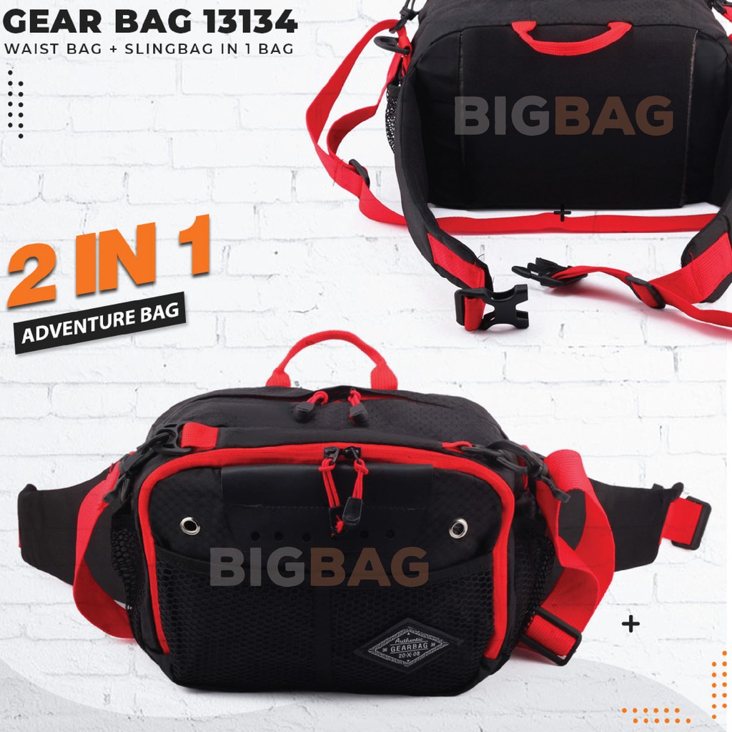 Tas Selempang GEAR BAG 13134 NEWTON 2 in 1 -  Sports Bag - Slingbag - Waist bag Laki laki Terbaru