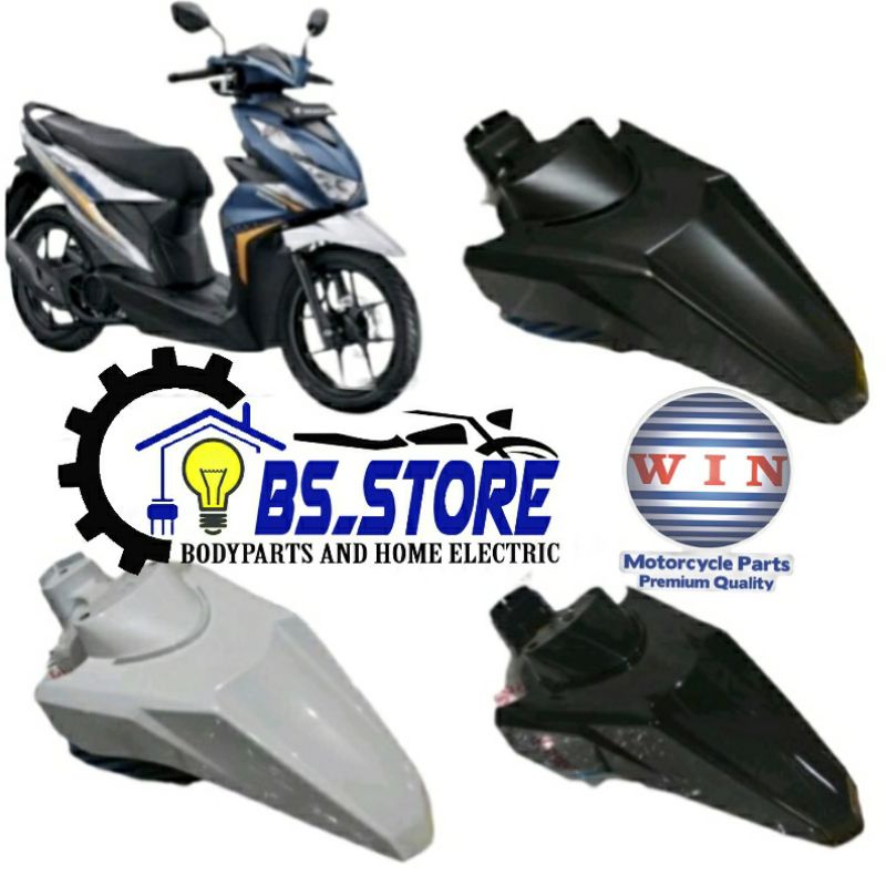 SPAKBOR DEPAN BEAT NEW LED 2020 2021 HITAM PUTIH HITAM DOFF