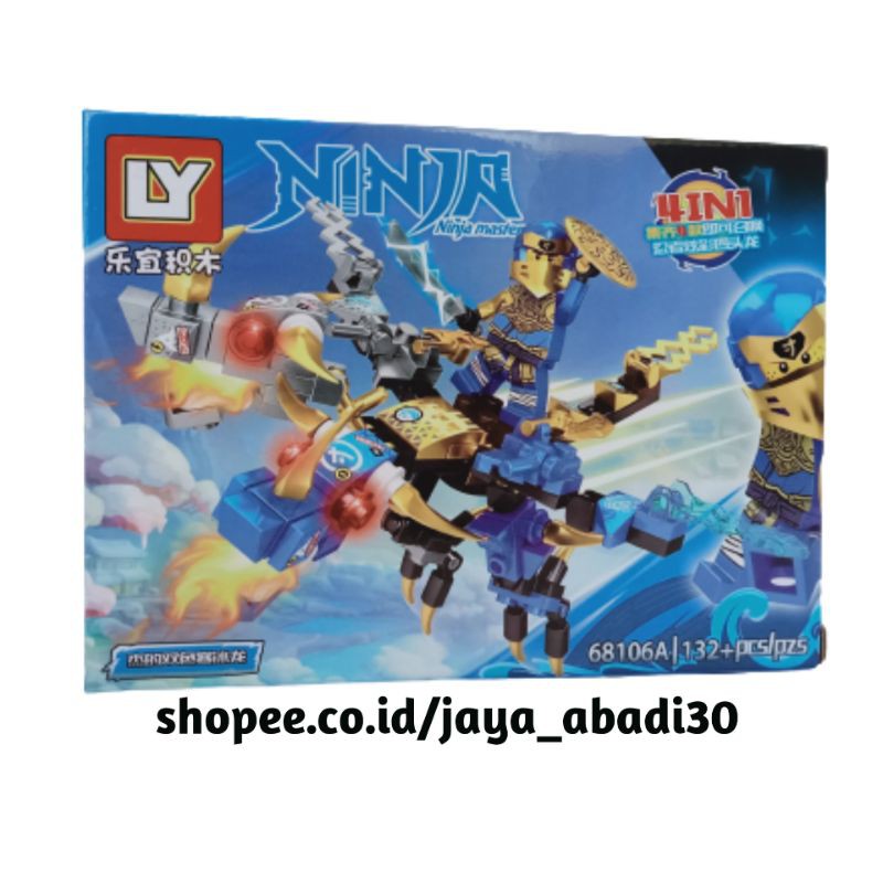 MAINAN LEGO BRICK NINJA MASTER DAN KENDARAAN HEWAN ICON 4 SERI 68106B