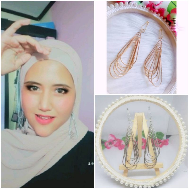 A151 Anting hijab juntai susun