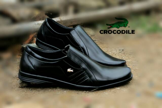 BEST SELLER !!! TERLARIS SEPATU PRIA PANTOPEL CROCODILE HITAM ELASTIC BUAT KERJA KARTOR FORMAL