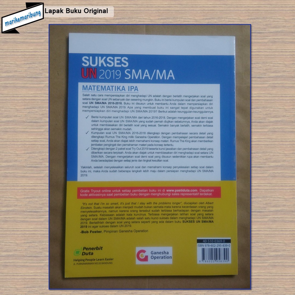 Buku Kumpulan Soal UN Matematika IPA SMA 2019-1