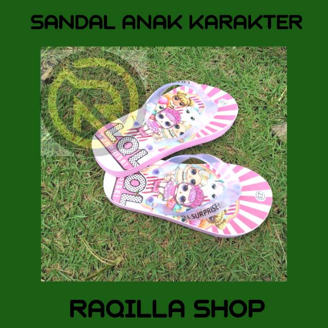 Sendal anak sendal karakter LOL surprise pink ukuran 21-30 sendal anak perempuan