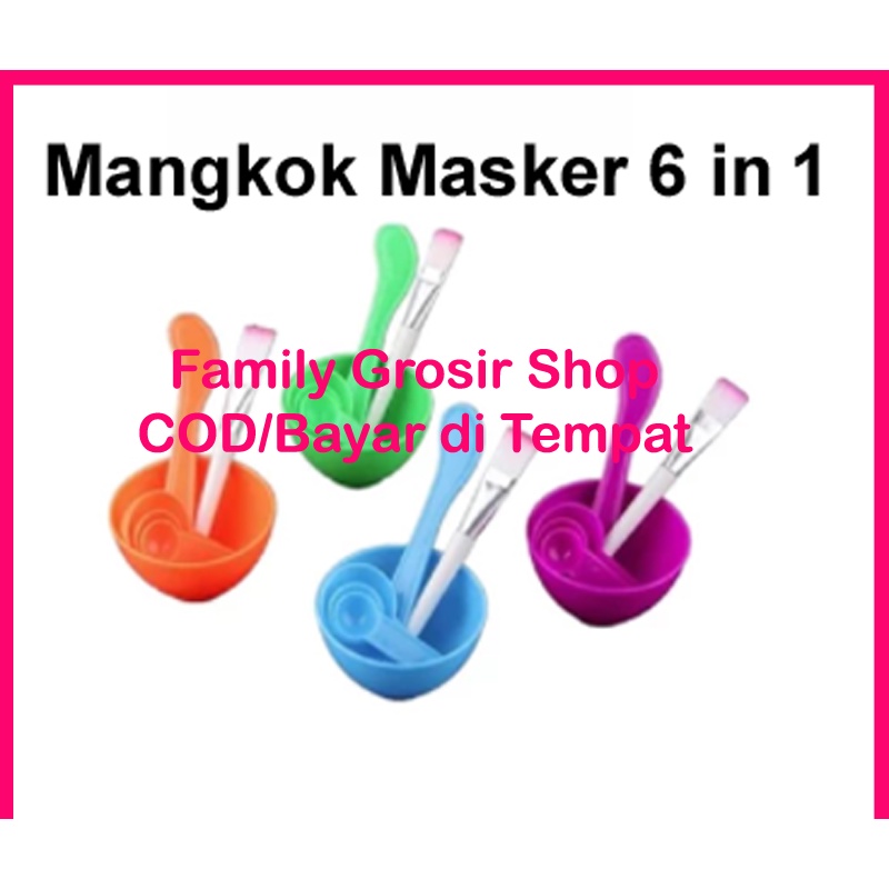 MANGKOK MASKER SET BOWL 6 IN 1 MANGKOK KOSMETIK KECANTIKAN KUAS MASKER