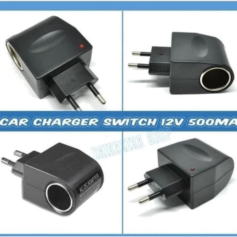 Car Charger Inverter AC to DC 12V 500mA Adapter Colokan Lighter Mobil Testing Car Charger