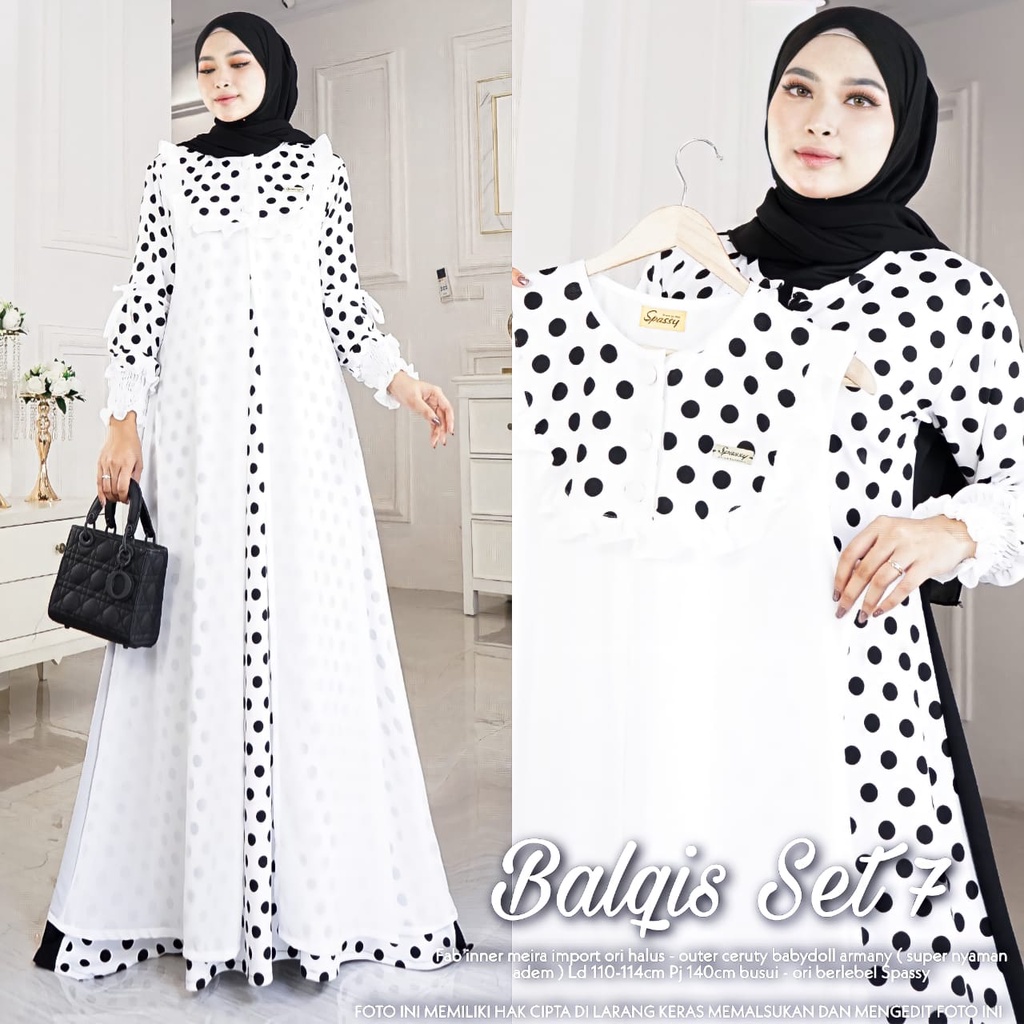 BALQIS SET 7 / DRESS 2 IN 1 / DAPAT DRESS DAN OUTER DRESS / DRESS MUSLIM KEKINIAN / BY ORI SPASSY / 