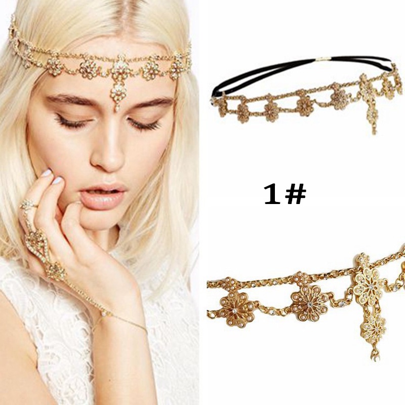 Bohemian Style Headgear Fringed Headgear Rhinestone-encrusted Accessories