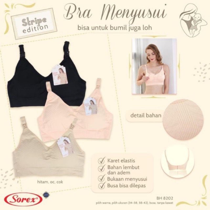 SOREX BRA BH IBU MENYUSUI TANPA KAWAT 8201