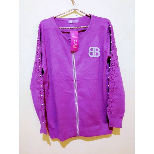 Jaket Rajut Premium Import Sleting Blink” BB .lilac