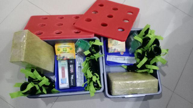 Paket Starter Kit Hidroponik 3 Set Slab Komplit (nampan + Spuit) Murah