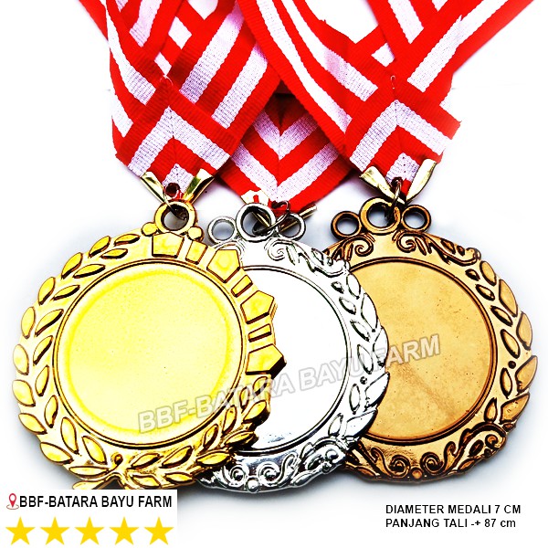 Hisperingin_ Medali Warna Gold Plus Tali (Bahan Plastik)