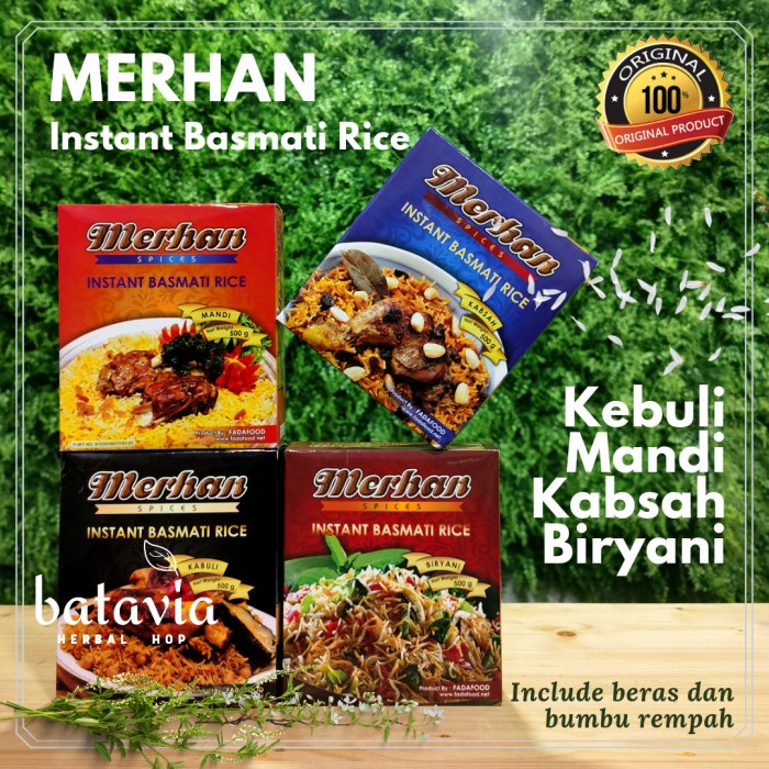 

978EqW Merhan Basmati Rice Nasi Instant Kebuli Biryani Mandi Kabsah 500Gr - Biryani WQ0112